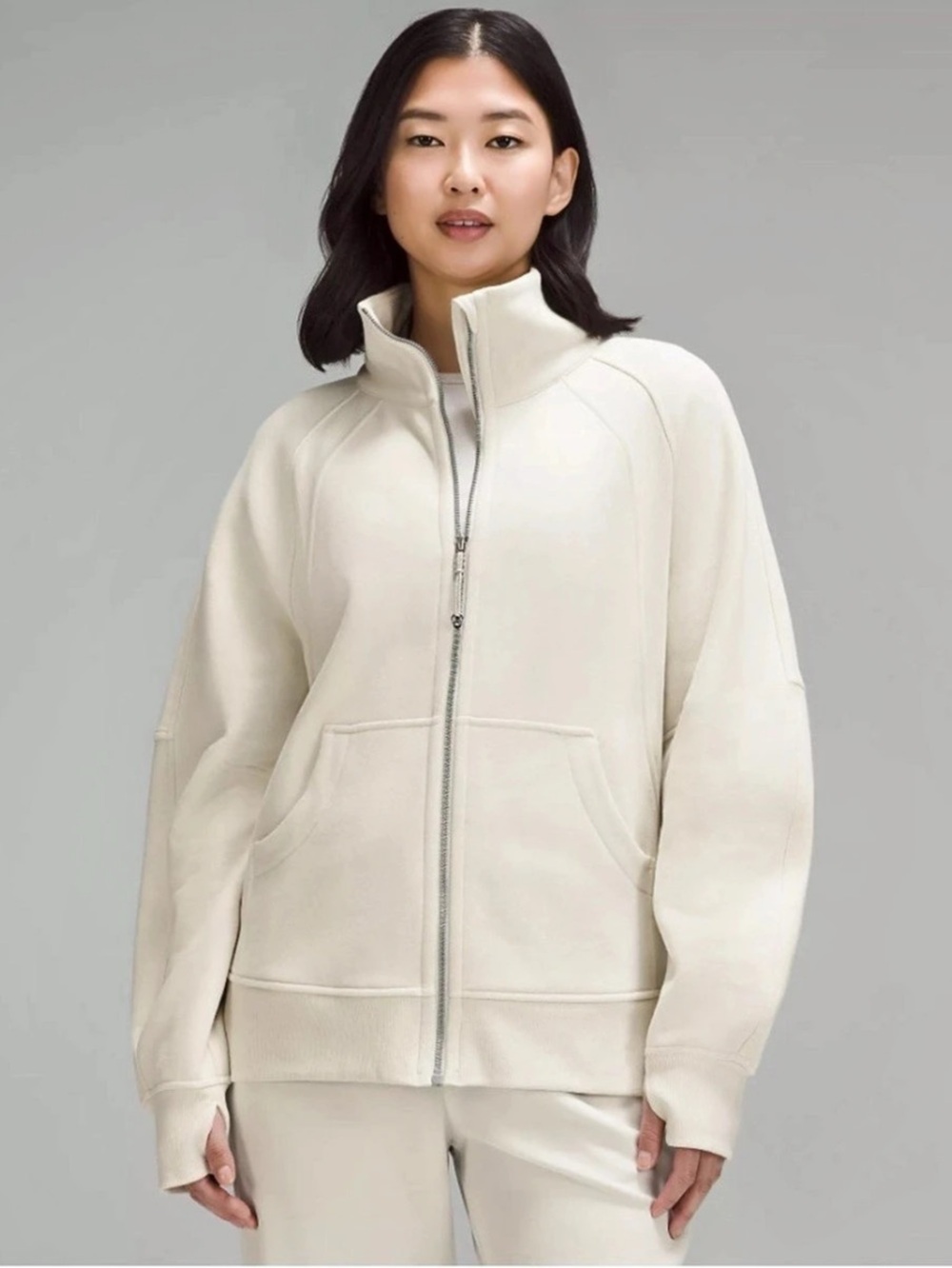 Lululemon Scuba Oversized Full-Zip Hoodie White Opal